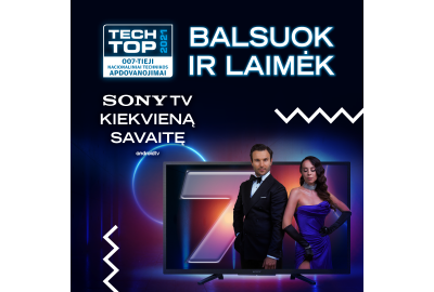 Kam iš balsavusiųjų už „Techtop“ nominantus atiteko Sony TV ir 1000 Eur čekis?