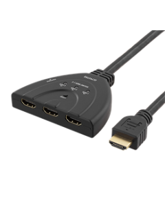 Adapteris DELTACO HDMI SWITCH, 3 INPUTS TO 1 OUTPUT, 0.5M CABLE / HDMI-7044