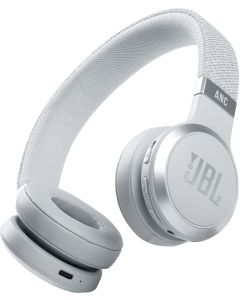 Ausinės JBL Live460BT, ant ausų, belaidės, triukšmo slopinimas, 50 val. baterija, USB-C, baltos